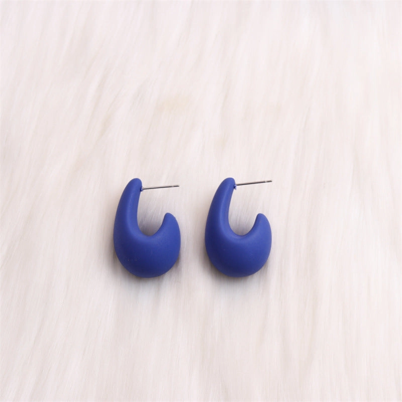 Wholesale Colorful Three-dimensional C-ring Acrylic Earrings