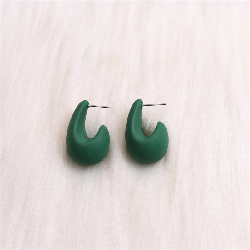 Wholesale Colorful Three-dimensional C-ring Acrylic Earrings