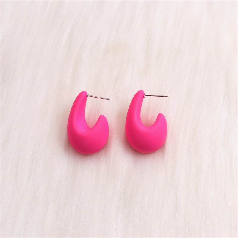 Wholesale Colorful Three-dimensional C-ring Acrylic Earrings
