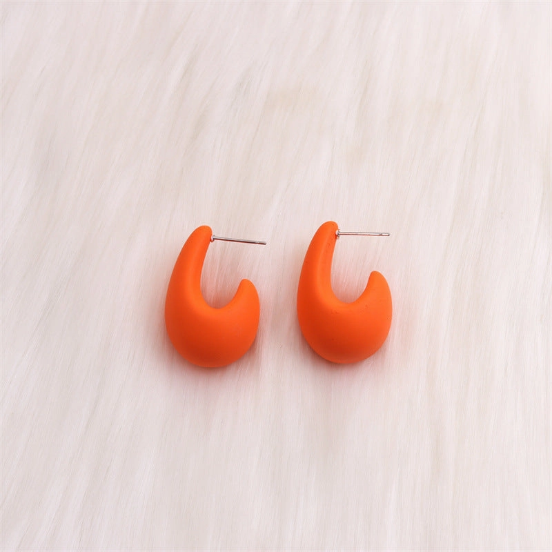 Wholesale Colorful Three-dimensional C-ring Acrylic Earrings