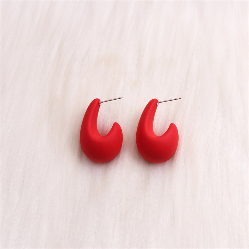 Wholesale Colorful Three-dimensional C-ring Acrylic Earrings