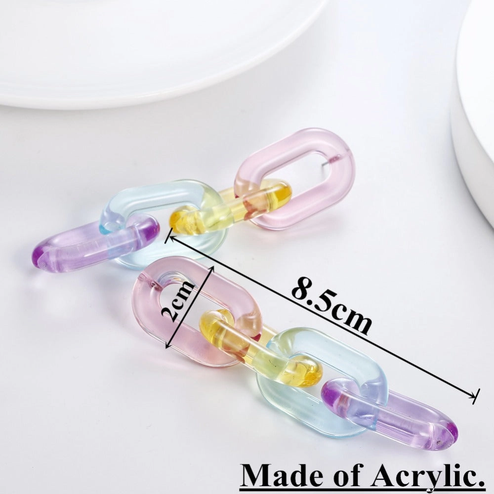 Wholesale Colorful Transparent Jelly Chain Acrylic Earrings