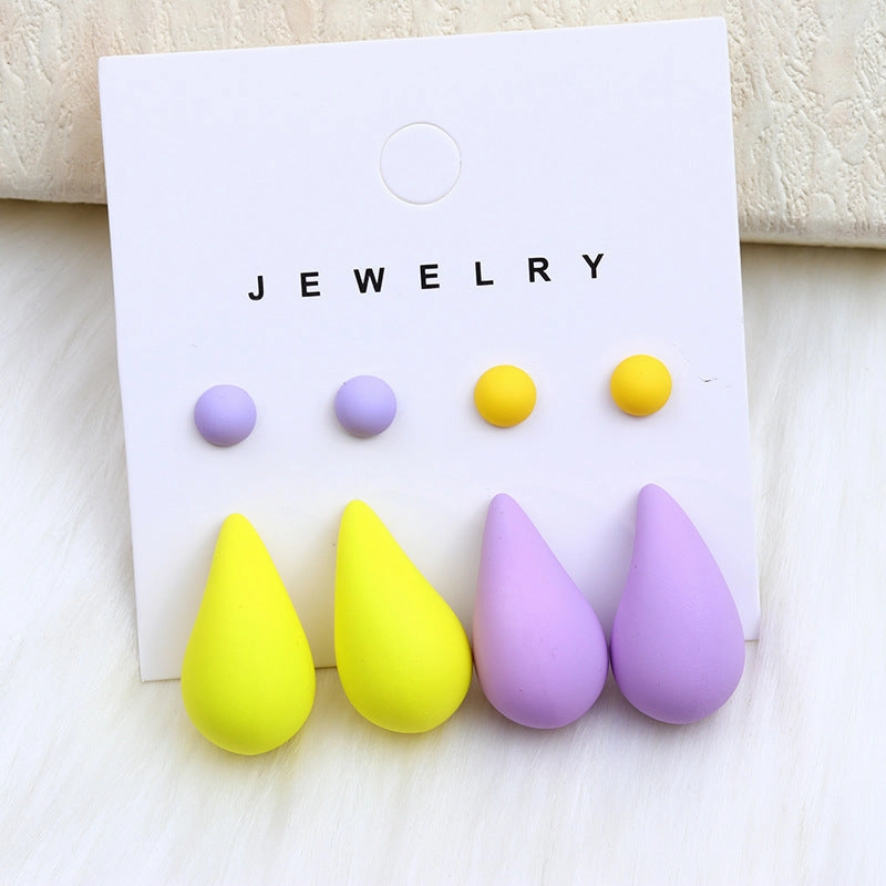 Wholesale Colorful Water Drop Acrylic Earrings Set