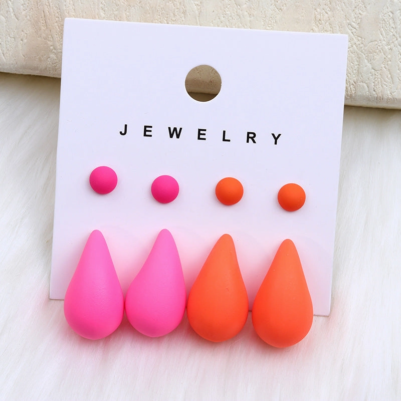Wholesale Colorful Water Drop Acrylic Earrings Set