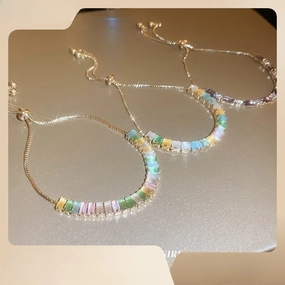 Wholesale Colorful Zircon Pull-out Adjustable Bracelet