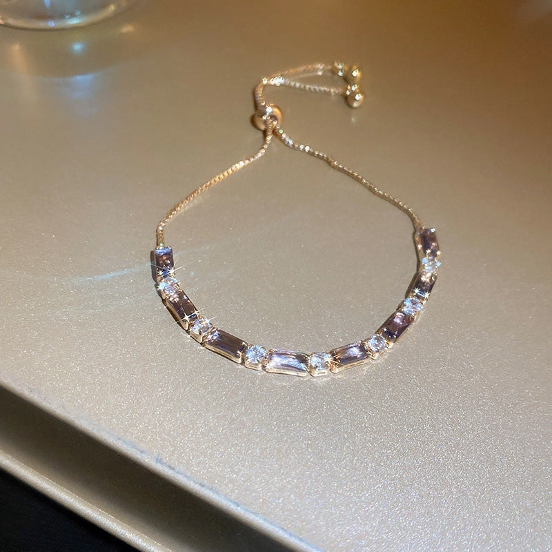 Wholesale Colorful Zircon Pull-out Adjustable Bracelet