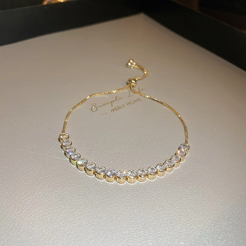 Wholesale Colorful Zircon Pull-out Adjustable Bracelet