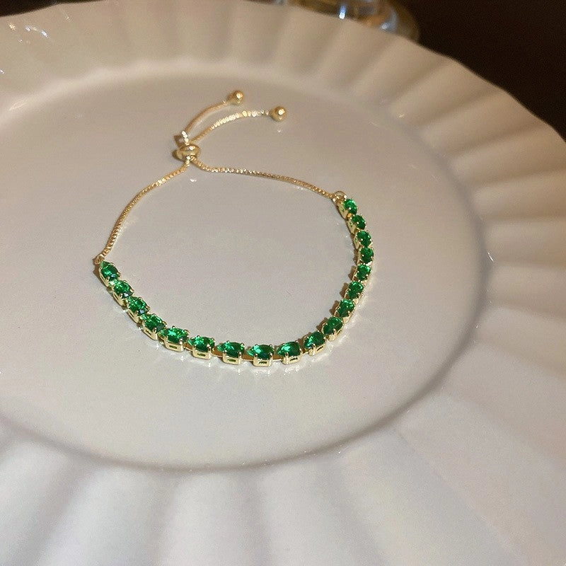 Wholesale Colorful Zircon Pull-out Adjustable Bracelet