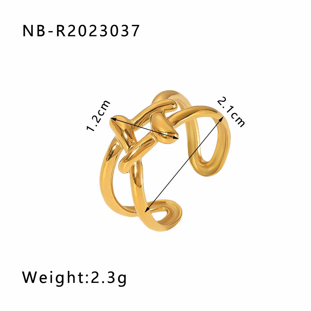 Wholesale commuter stainless steel open ring heart-shaped geometric titanium steel ring fashion simple  Personality ring female