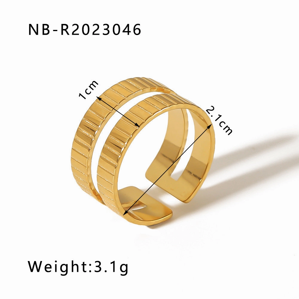 Wholesale commuter stainless steel open ring heart-shaped geometric titanium steel ring fashion simple  Personality ring female