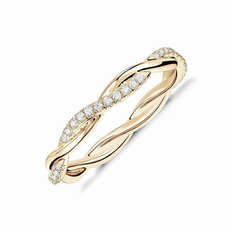 Wholesale Commuter twisted rope zircon exquisite ring