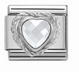 Wholesale Composable Bracelet Fan-shaped Pink Peach Heart Single 9MM Stainless Steel Elastic Bracelet