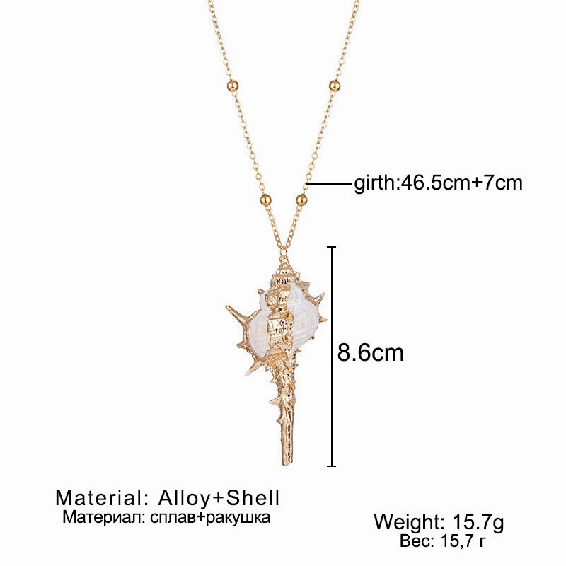 Wholesale Conch pearl necklace natural shell pattern pendant Bohemian