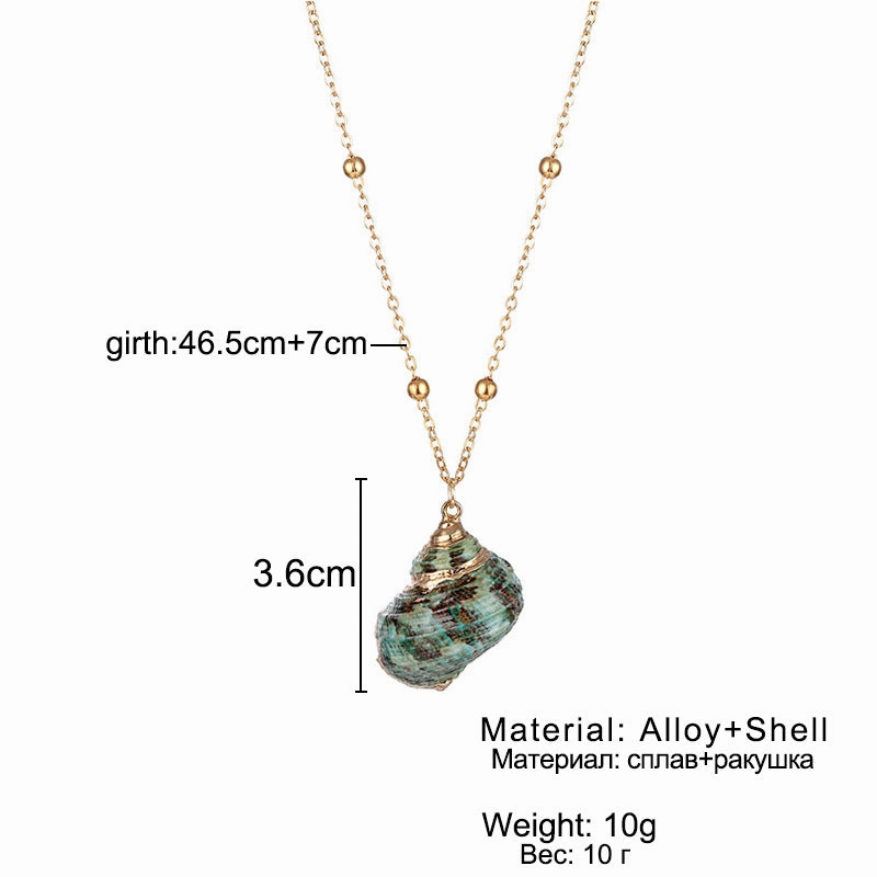 Wholesale Conch pearl necklace natural shell pattern pendant Bohemian