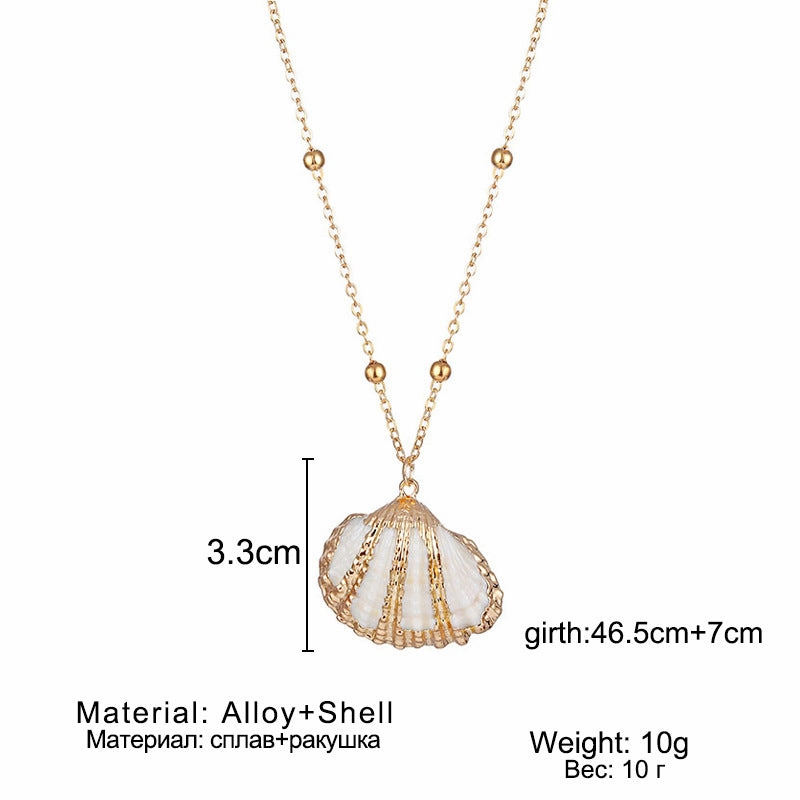 Wholesale Conch pearl necklace natural shell pattern pendant Bohemian
