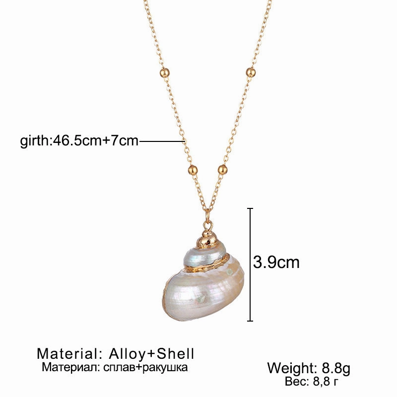 Wholesale Conch pearl necklace natural shell pattern pendant Bohemian
