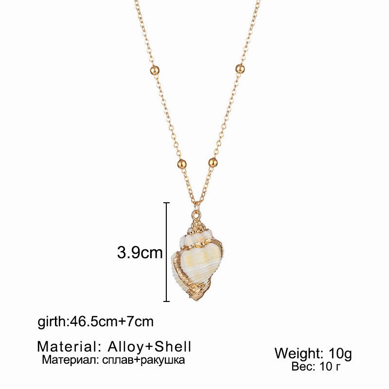 Wholesale Conch pearl necklace natural shell pattern pendant Bohemian