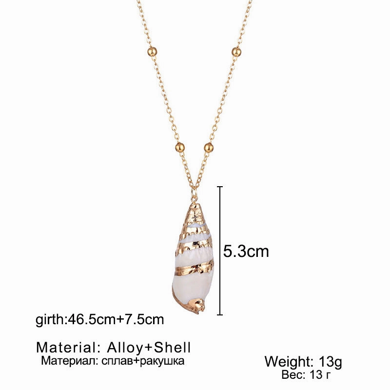 Wholesale Conch pearl necklace natural shell pattern pendant Bohemian