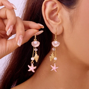 Wholesale Conch shell starfish earrings