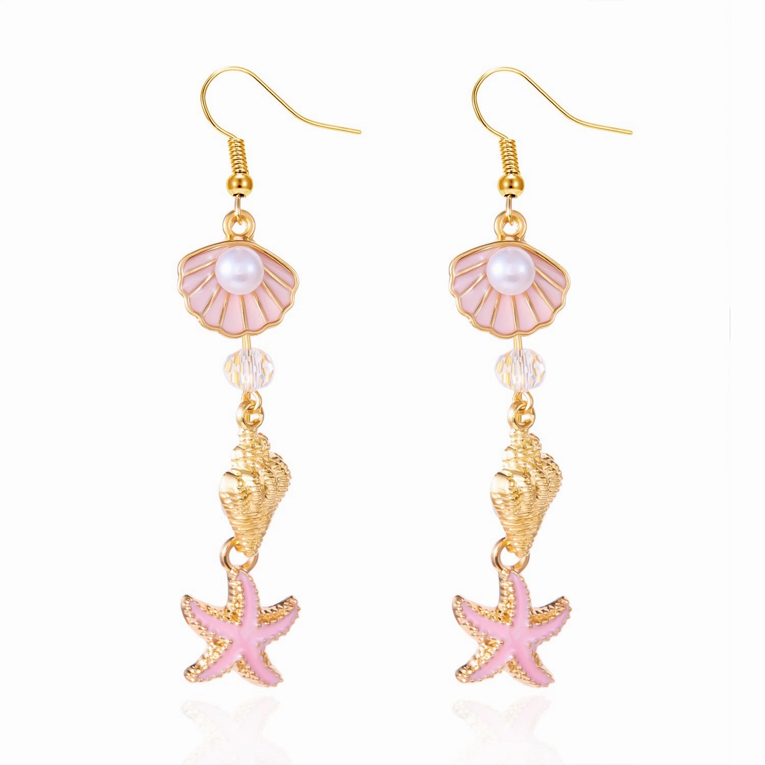 Wholesale Conch shell starfish earrings