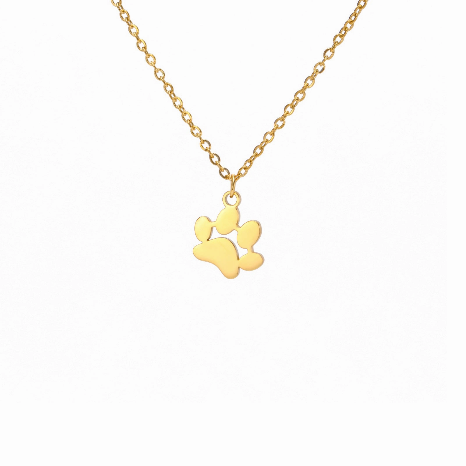 Wholesale Continuous Cat Paw Animal Footprint Pendant Stainless Steel Necklace