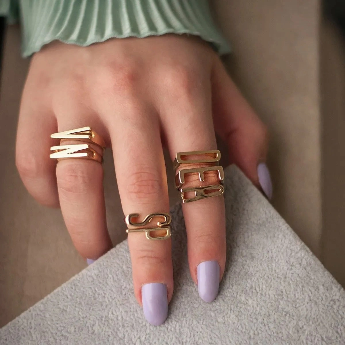 Wholesale Copper 26 Letter Open Ring