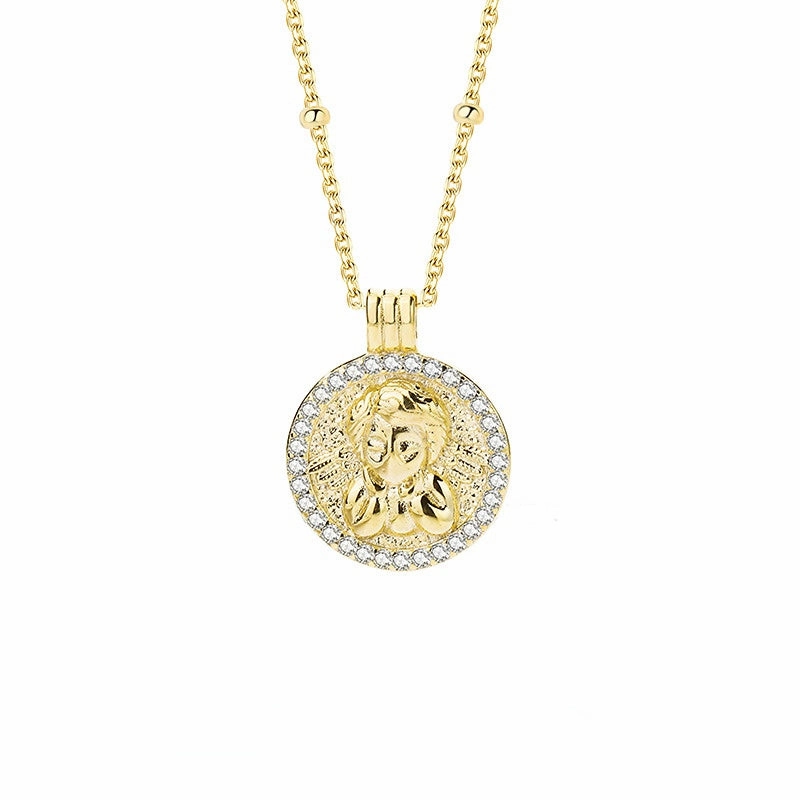 Wholesale Copper Angel Cupid Coin Necklace