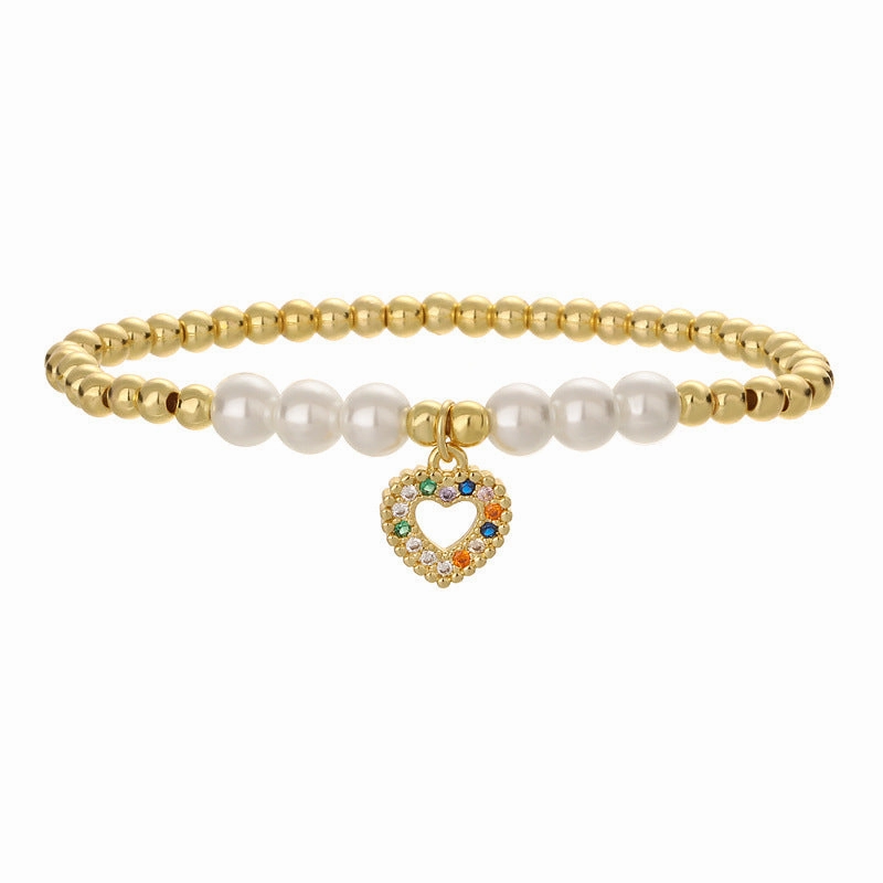 Wholesale Copper Beads Pearl Beads Love Bracelet