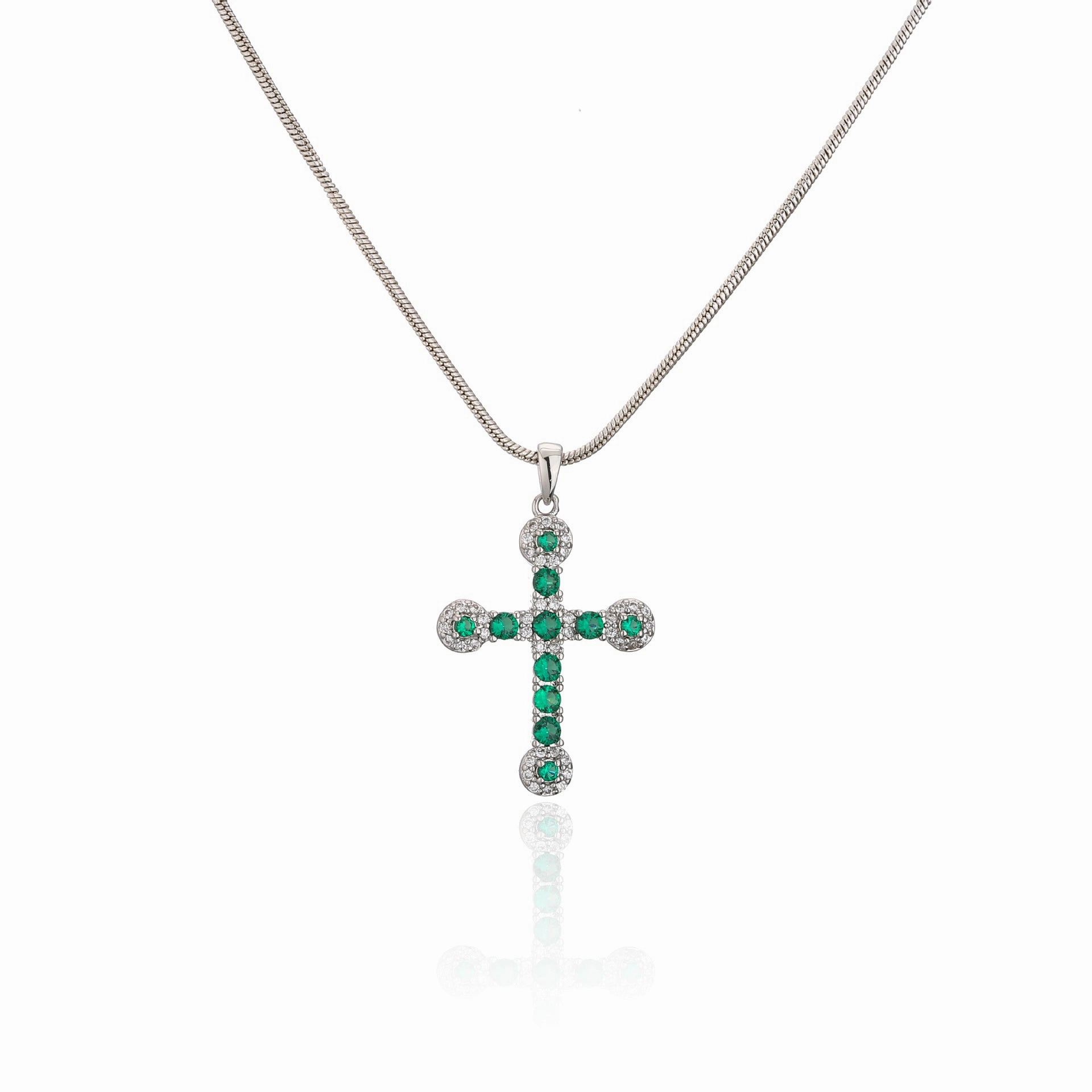 Wholesale Copper Full Diamond Cross Necklace