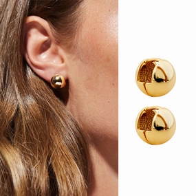Wholesale Copper gold-plated spherical simple and fashionable Earrings