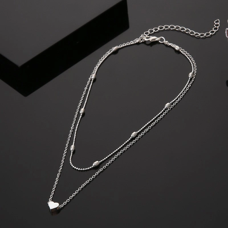 Wholesale Copper Heart Multi-layer Clavicle Necklace