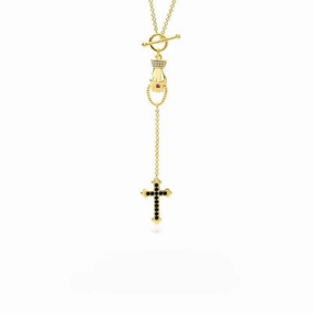 Wholesale Copper Long Tassel Cross Necklace