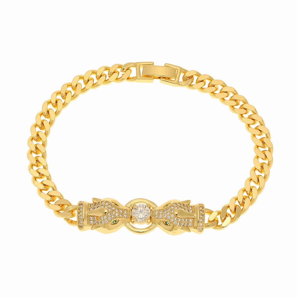 Wholesale Copper Micropaved Zirconia Leopard Bracelet