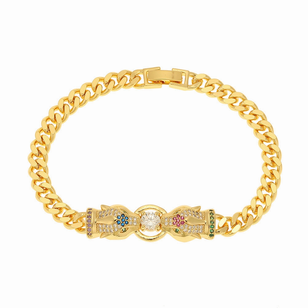 Wholesale Copper Micropaved Zirconia Leopard Bracelet