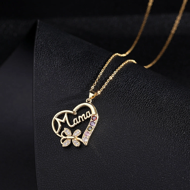 Wholesale Copper Mother's Day Mom Heart Necklace