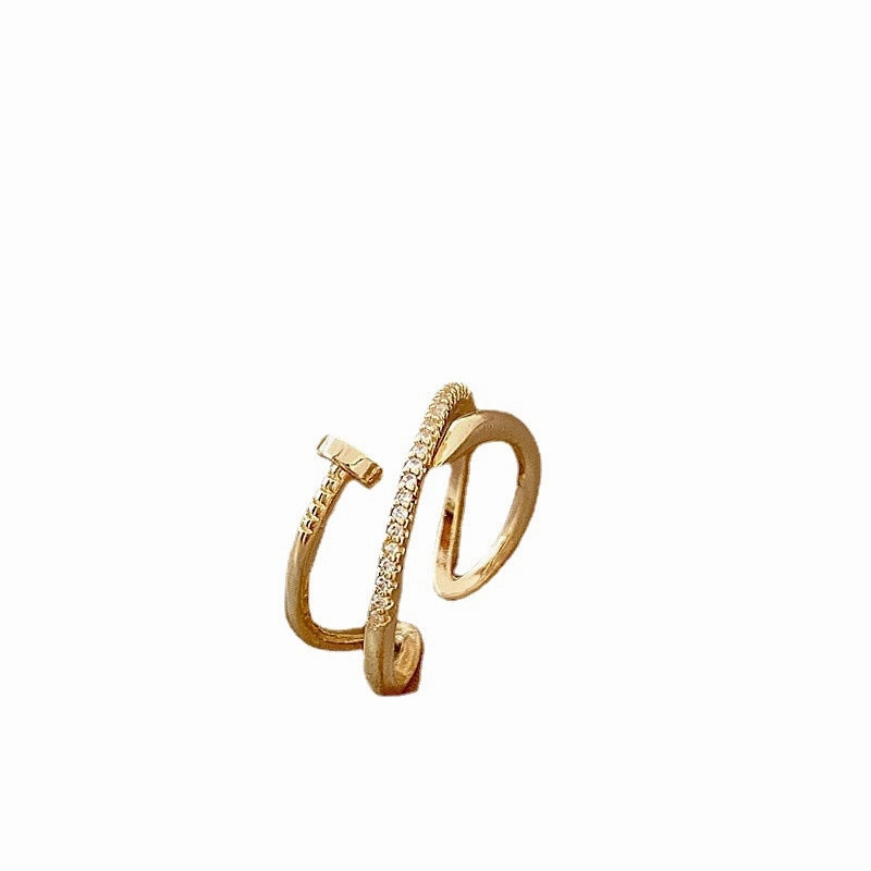 Wholesale Copper Nail-shaped Cross Ring
