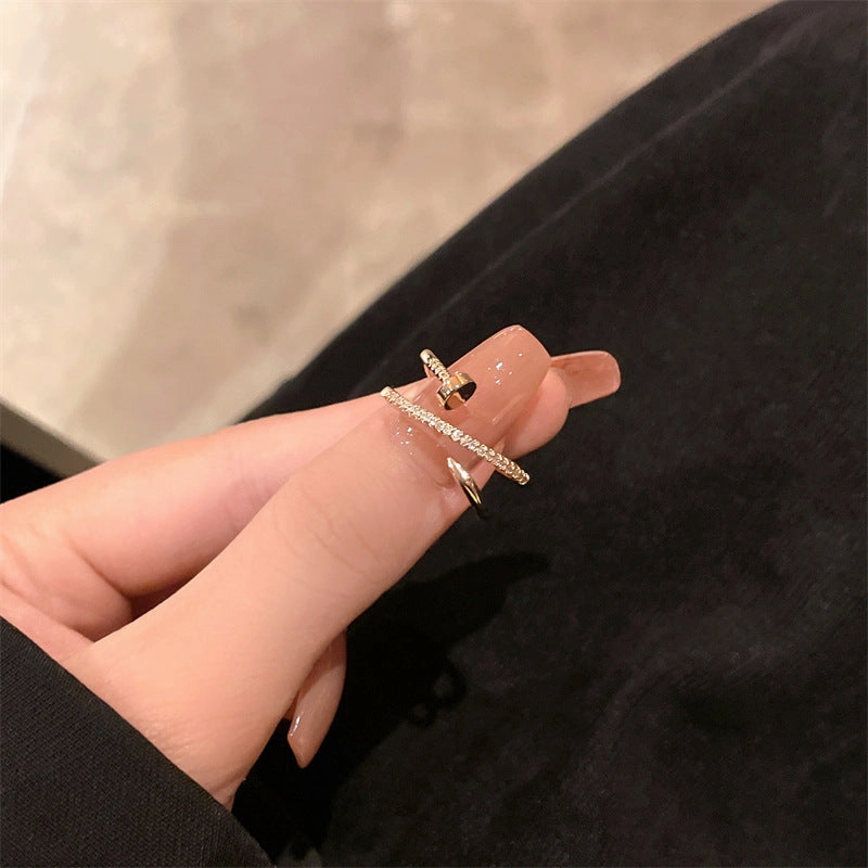 Wholesale Copper Nail-shaped Cross Ring