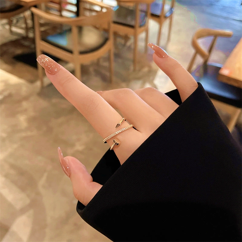Wholesale Copper Nail-shaped Cross Ring