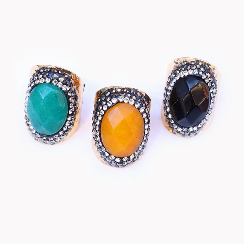 Wholesale Copper Natural Agate Stone Ring