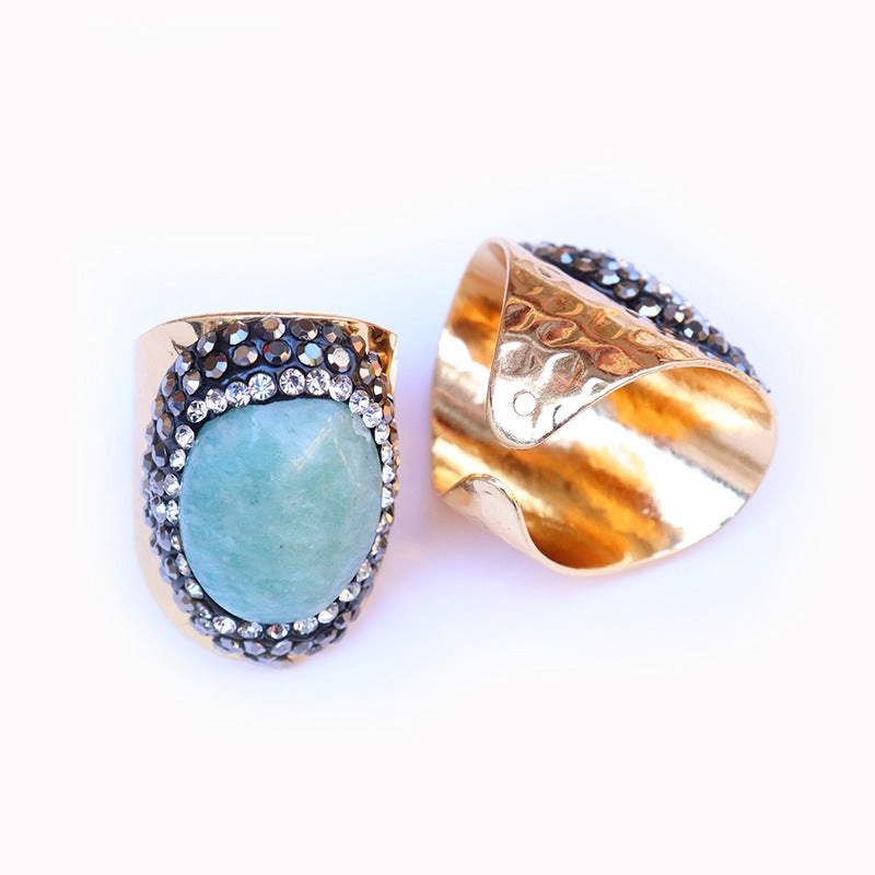 Wholesale Copper Natural Agate Stone Ring