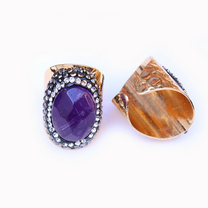 Wholesale Copper Natural Agate Stone Ring