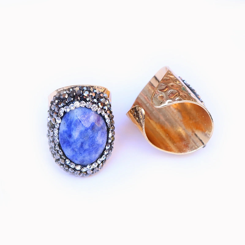 Wholesale Copper Natural Agate Stone Ring