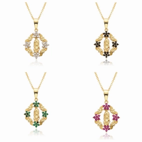 Wholesale Copper Plated 18K Gold Flower Necklace