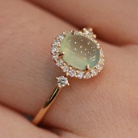 Wholesale Copper Plated Gold New Jade Chalcedony Ring