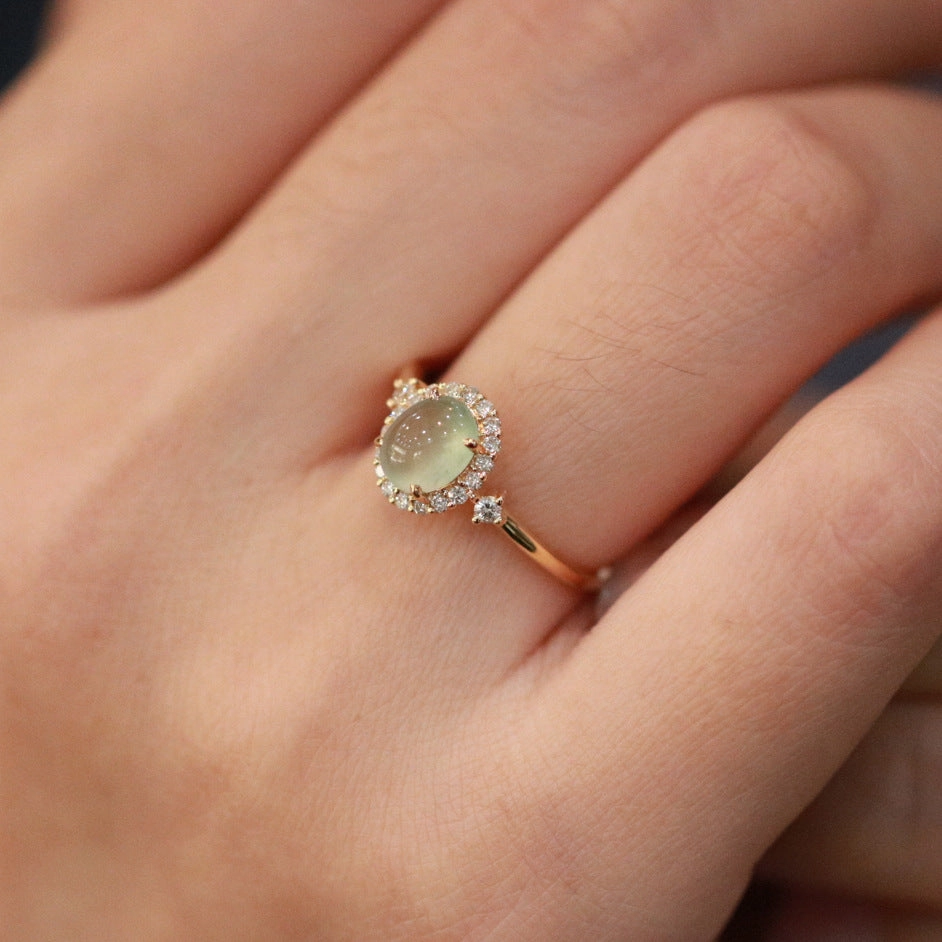 Wholesale Copper Plated Gold New Jade Chalcedony Ring