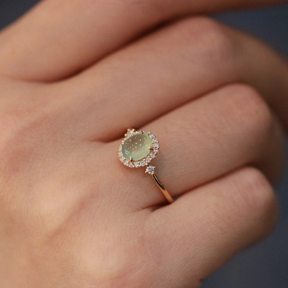 Wholesale Copper Plated Gold New Jade Chalcedony Ring