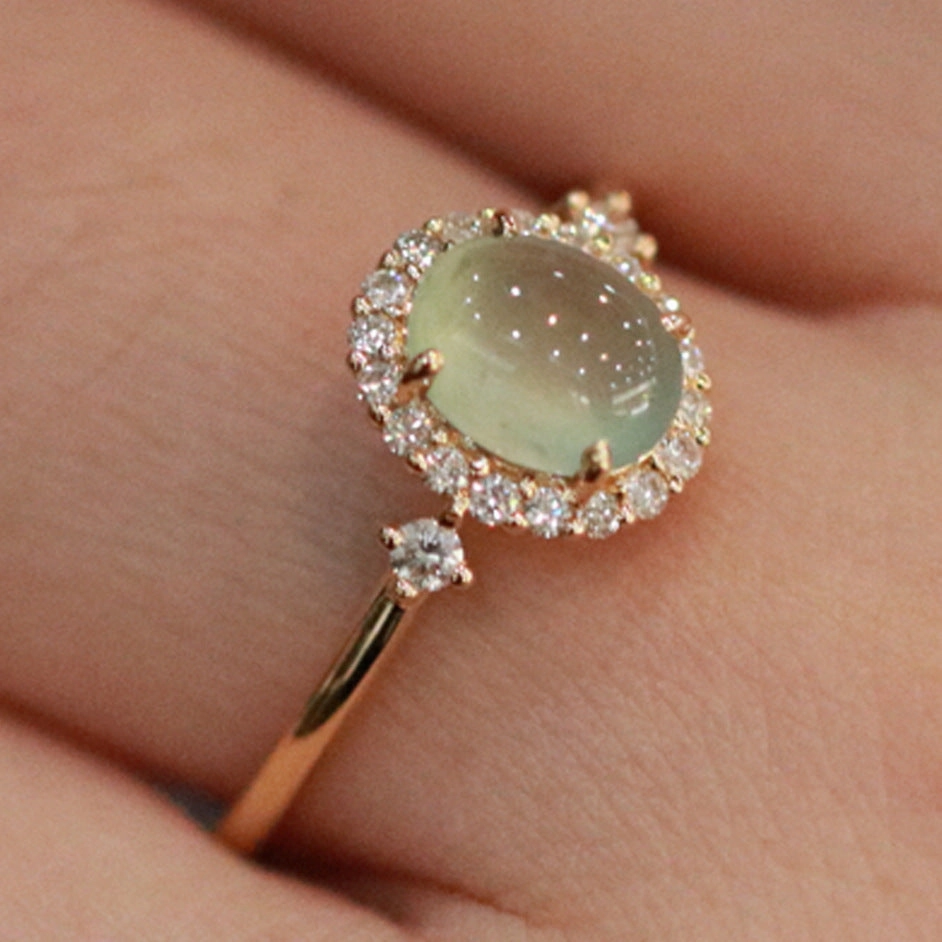 Wholesale Copper Plated Gold New Jade Chalcedony Ring