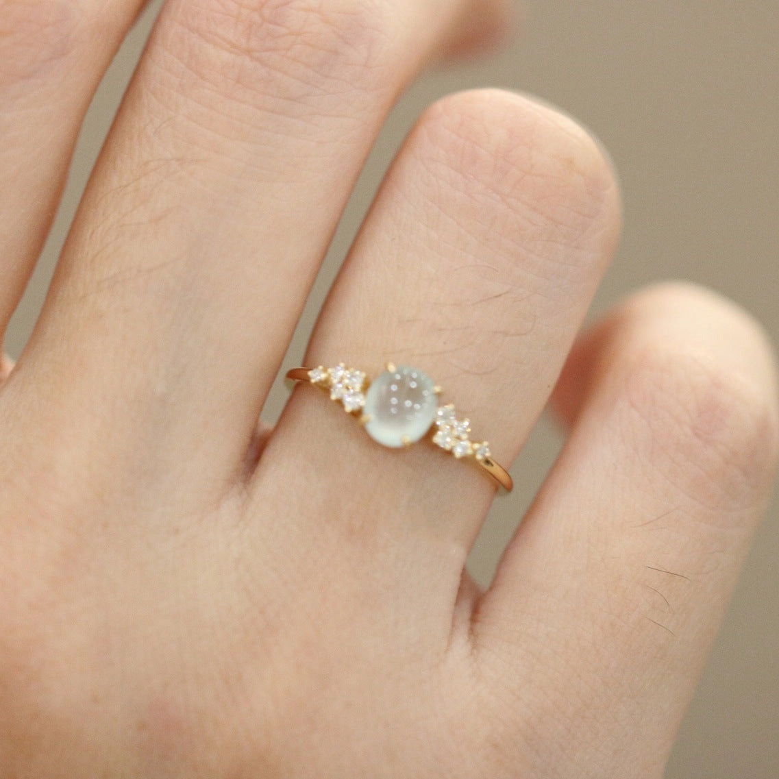 Wholesale Copper Plated Moonlight Stone Exquisite Ring