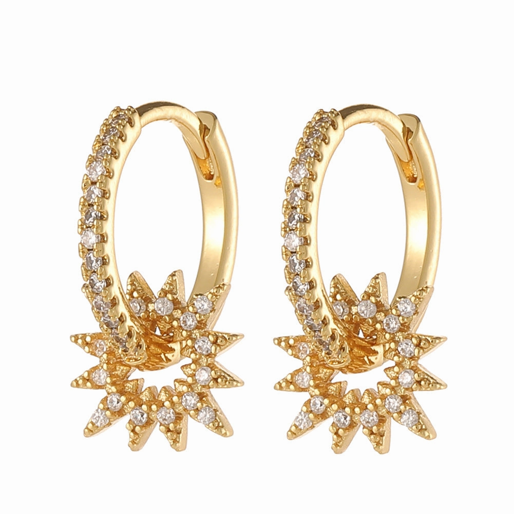 Wholesale Copper Plated Real Gold Devil Eyes Earrings