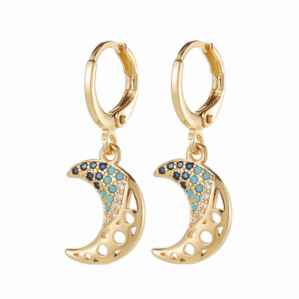 Wholesale Copper Plated Real Gold Devil Eyes Earrings